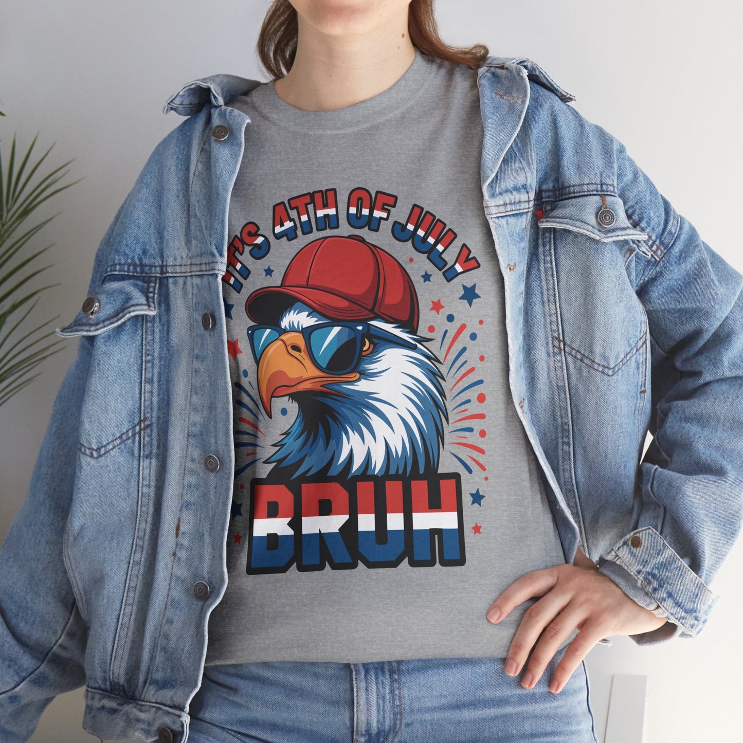 Bruh 4th Of July Boys Kids Fourth Of July Bald Eagle T-Shirt