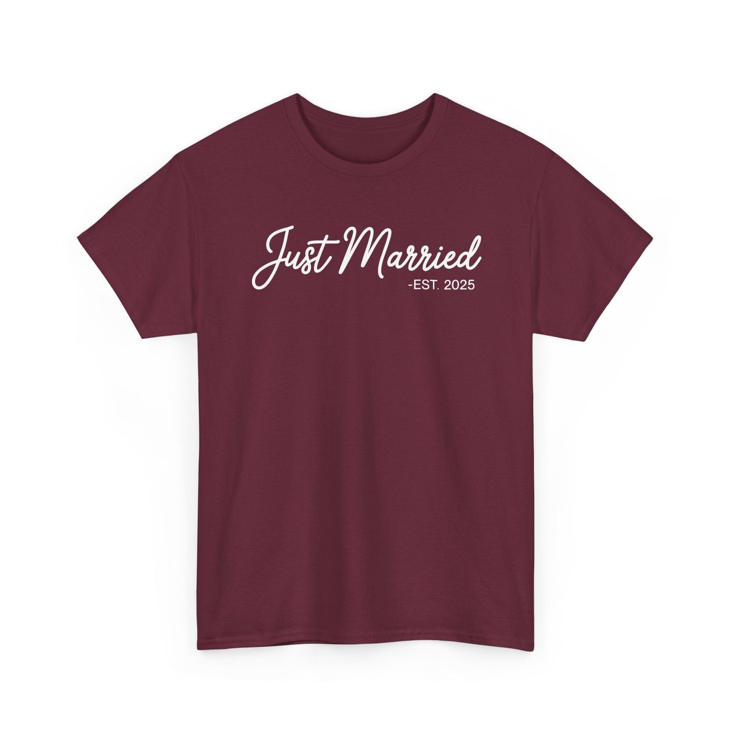 Just Married 2025 Honeymoon Wedding Couples Fiancee T-Shirt