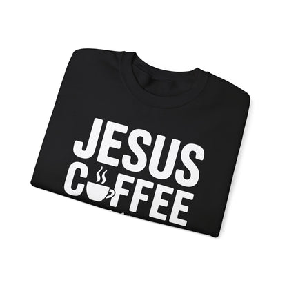 Christian Jesus, Coffee, Cats - Religous Cat Caffeine Lover Sweatshirt