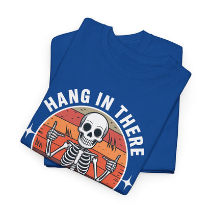 Hang In There It Gets Worse Sarcastic skeleton Flames T-Shirt