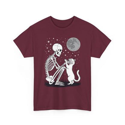 Skeleton Cat Skull Kitty Cute Goth Halloween Men Women T-Shirt