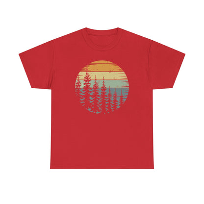 Retro Forest Trees Outdoors Nature Vintage Graphic T-Shirt