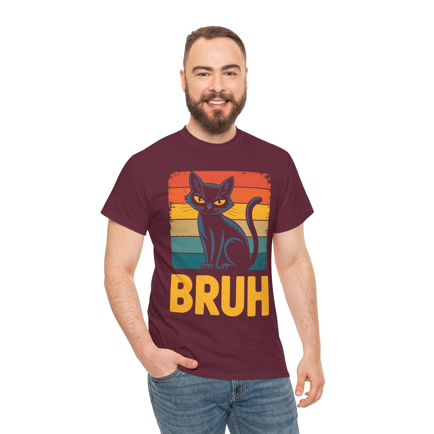 Funny Cat Bruh For Teens Boys Girls Men Women Meme Graphic T-Shirt