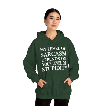 Funny Sarcastic Humor My Level of Sarcasm Sarcastic Quote Hoodie