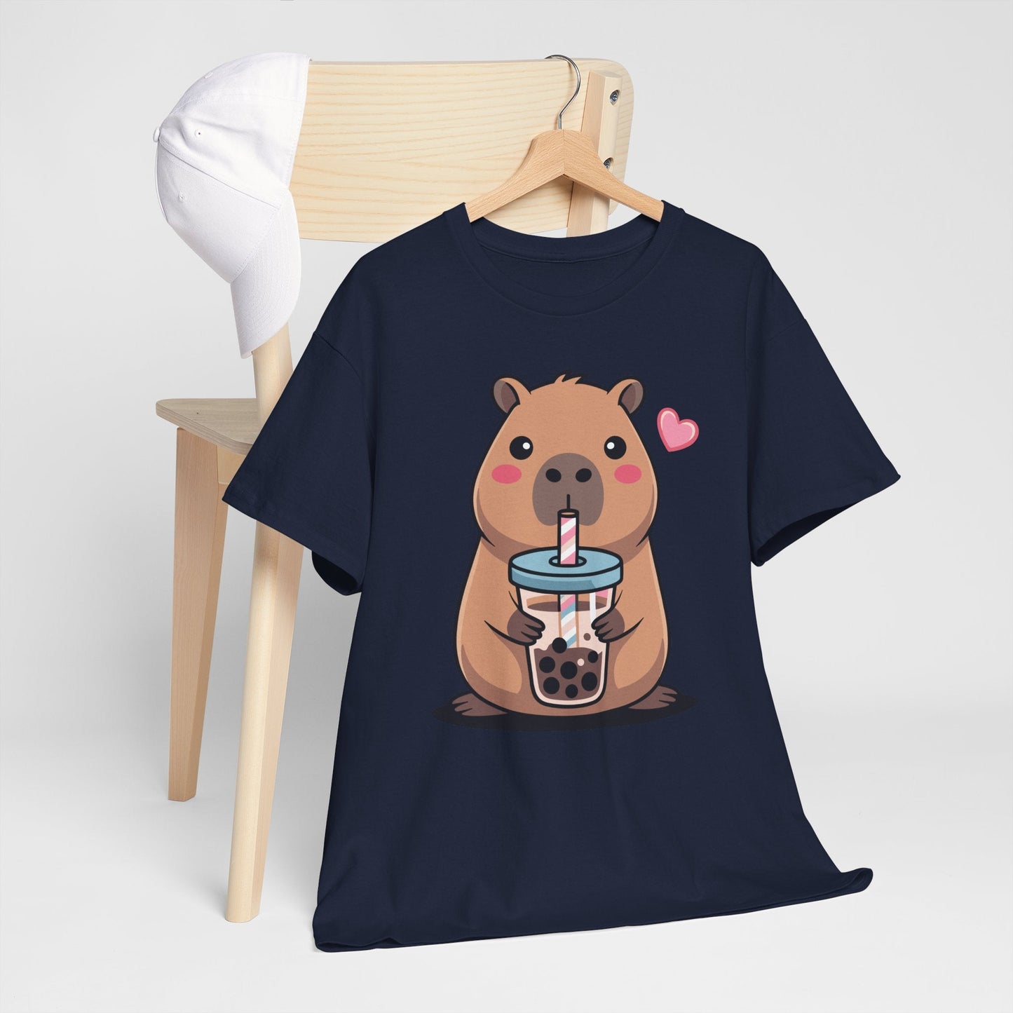 Cute Capybara Kawaii Anime Drinking Bubble Tea Lover Girls T-Shirt
