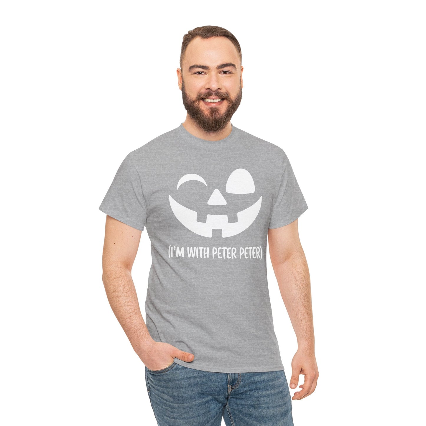 Im With Peter Couple Halloween Adult Eater Pumpkin T-Shirt
