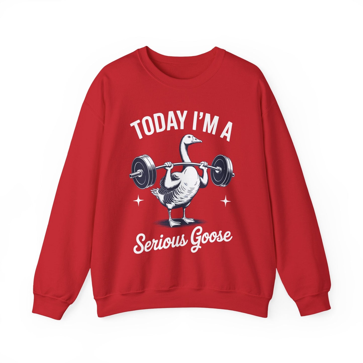 Funny Today I'm A Serious Goose Lifting Weights Gym Fitness Sweatshirt