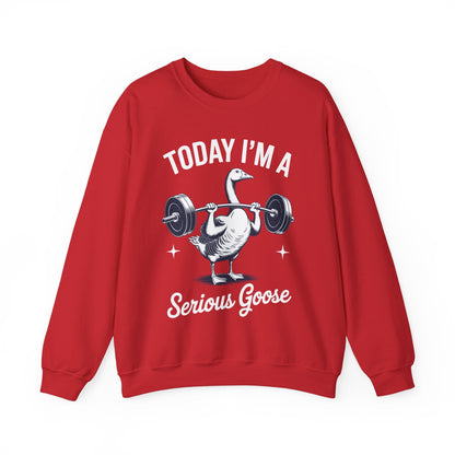 Funny Today I'm A Serious Goose Lifting Weights Gym Fitness Sweatshirt