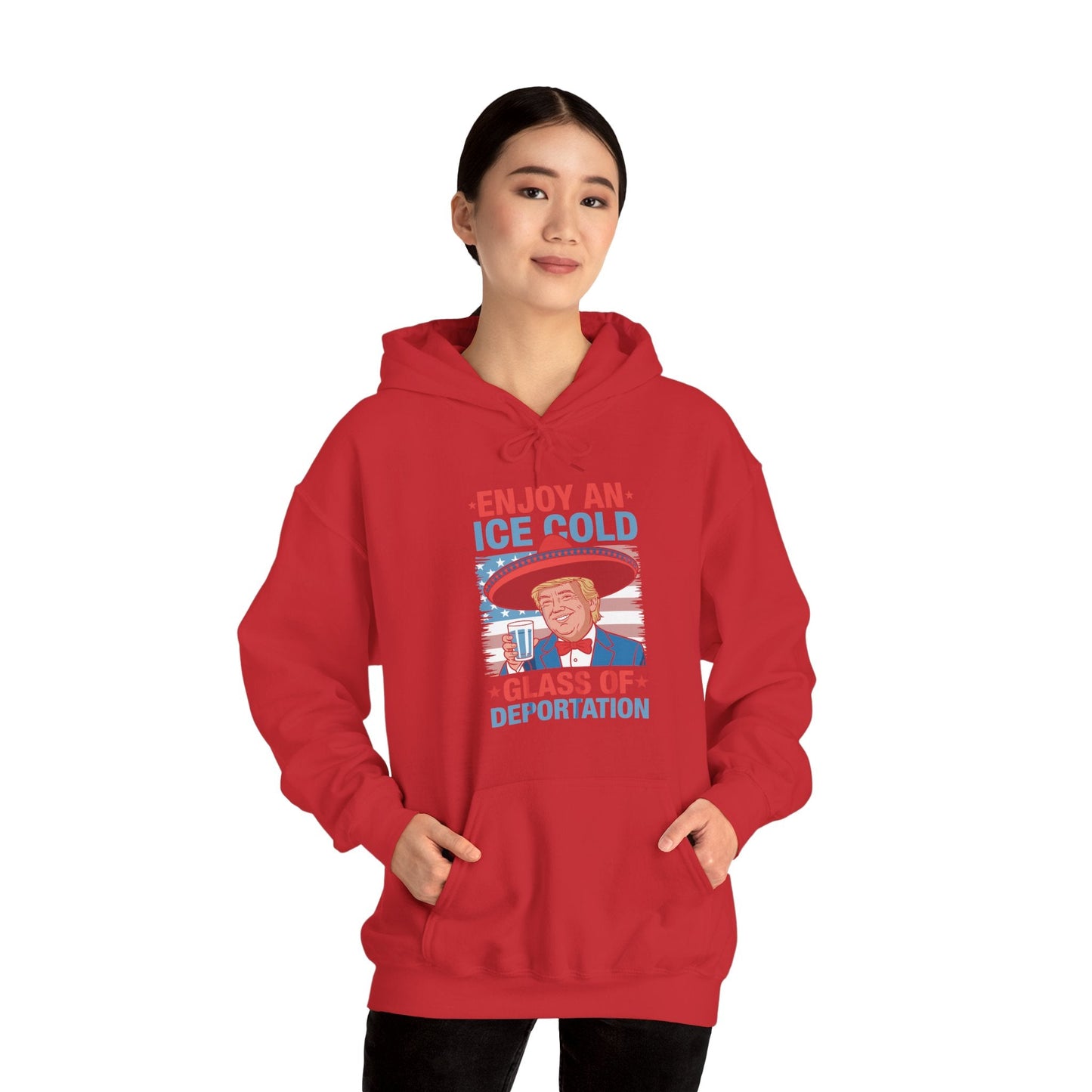 Funny Trump 4th of July Ice Cold Glass Of Deportation Hoodie