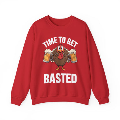Time To Get Basted Funny Beer Thanksgiving Turkey Gift Sweatshirt