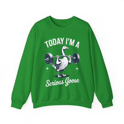 Funny Today I'm A Serious Goose Lifting Weights Gym Fitness Sweatshirt