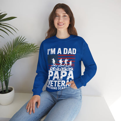 I'm A Dad Papa And Veteran Funny Retro Dad Papa Grandpa Sweatshirt