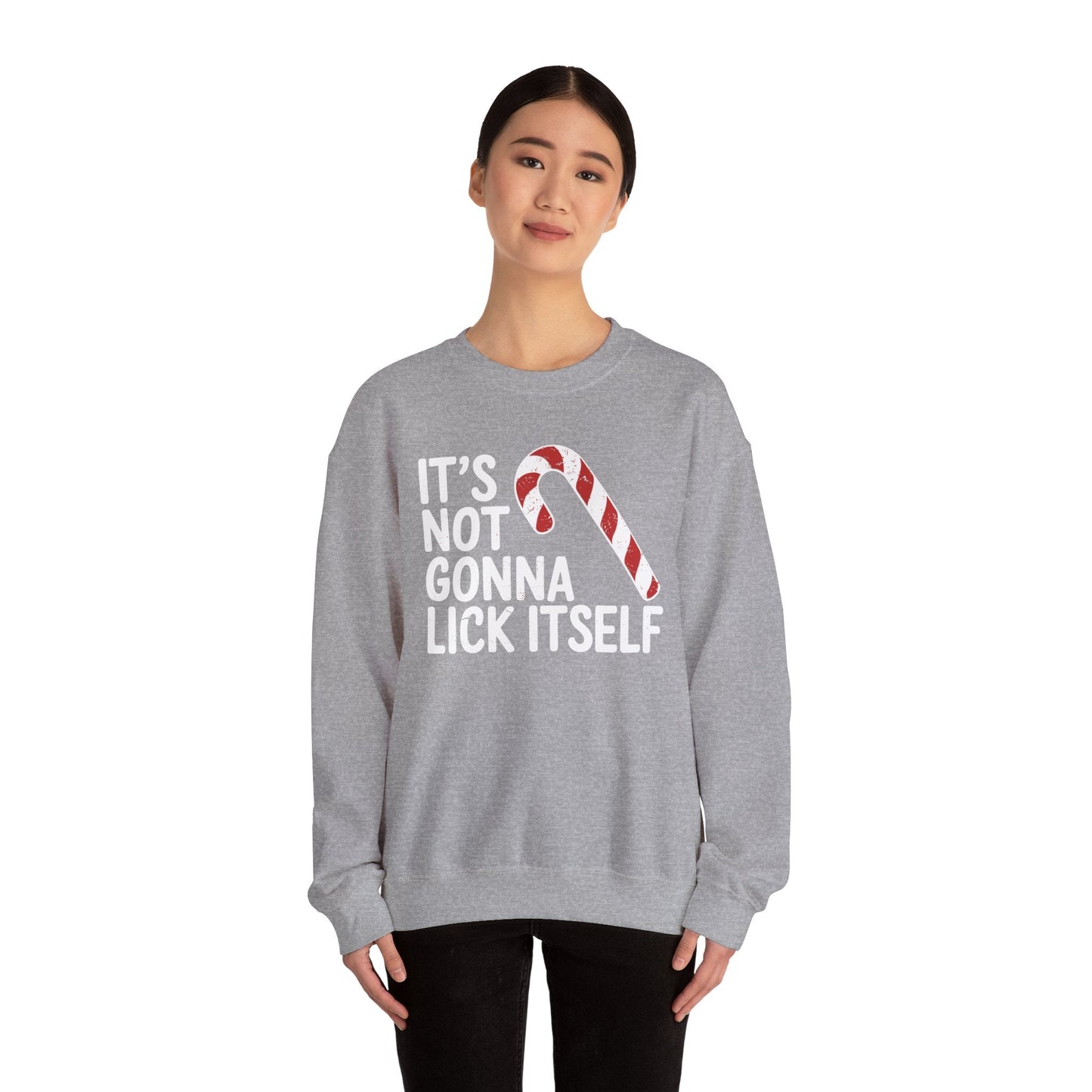 Funny Candy Cane Lick Itself Adult Christmas in July Gift Sweatshirt