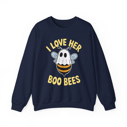 I Love Her Boo Bees Couples Halloween Adult Costume His Men Sweatshirt