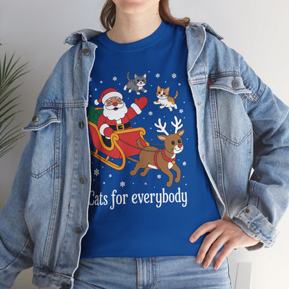 Cats For Everybody Christmas Cat Funny Xmas Women Santa T-Shirt