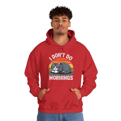 Funny Sleep Cat I Don't Do Morning Hoodie