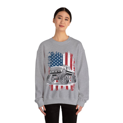 Monster Truck USA Flag American Sweatshirt