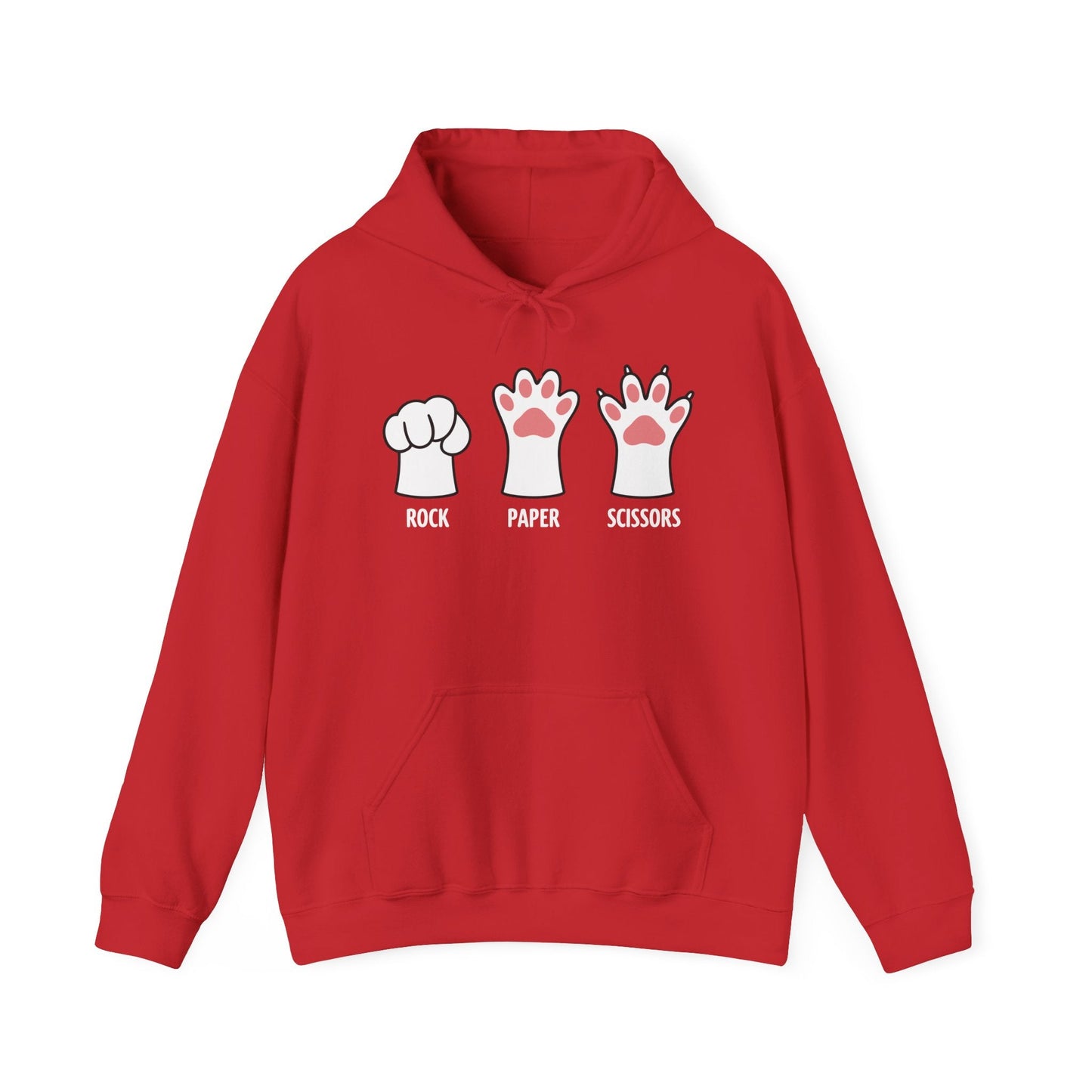 Funny  Introvert Cat Animal Rescue Rock Paper Scissors Cute Paw Cat Hoodie
