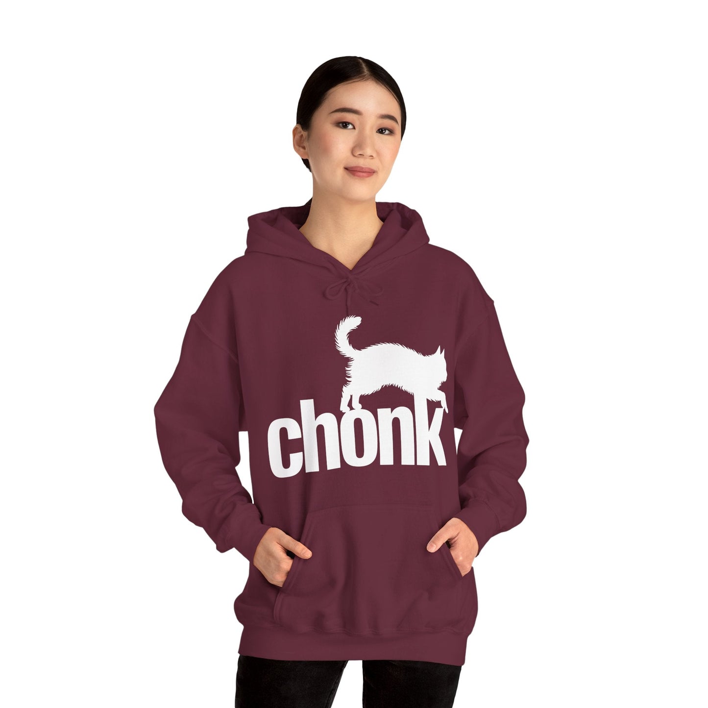 Chonk Cat Meme Funny Black Hoodie