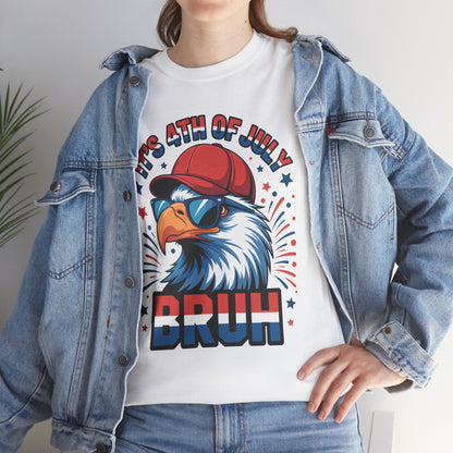 Bruh 4th Of July Boys Kids Fourth Of July Bald Eagle T-Shirt