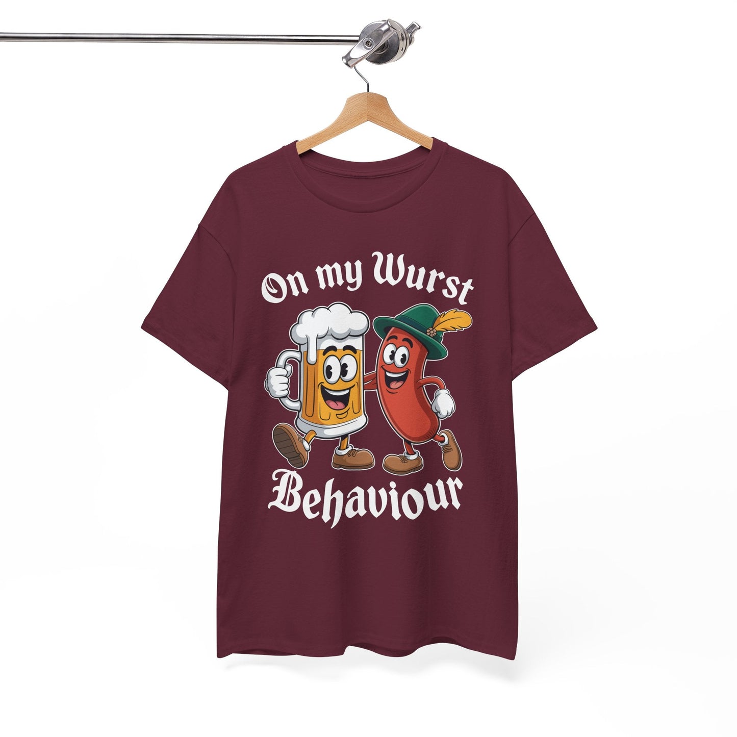 Oktoberfest On My Wurst Behaviour German Beer Sausage Adults T-Shirt