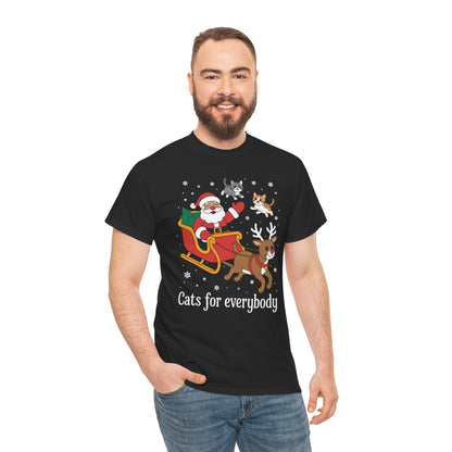 Cats For Everybody Christmas Cat Funny Xmas Women Santa T-Shirt
