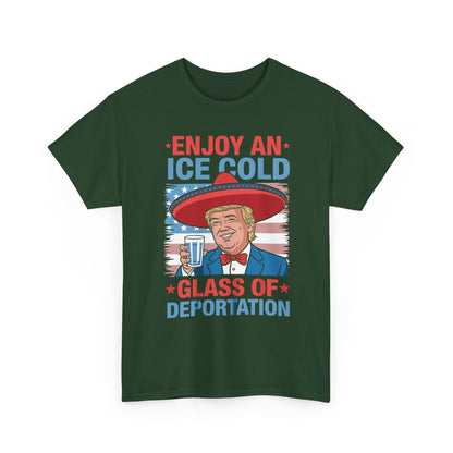 Funny Trump 4th of July Ice Cold Glass Of Deportation T-shirt