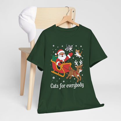 Cats For Everybody Christmas Cat Funny Xmas Women Santa T-Shirt