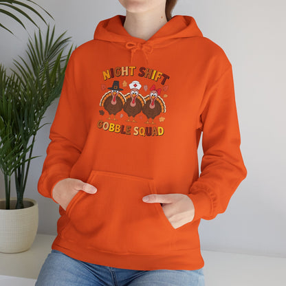 Night Shift Gobble Squad Night Worker Staff Thanksgiving Hoodie