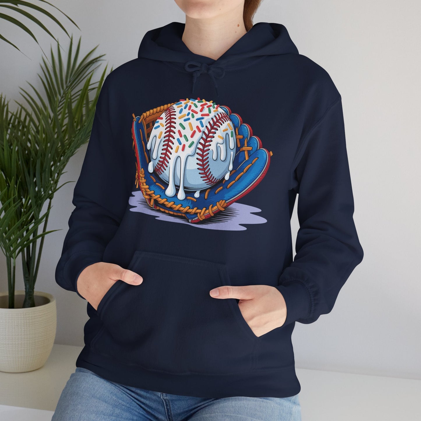 Baseball Drip Ice Cream Sprinkles Baseball Glove Hoodie