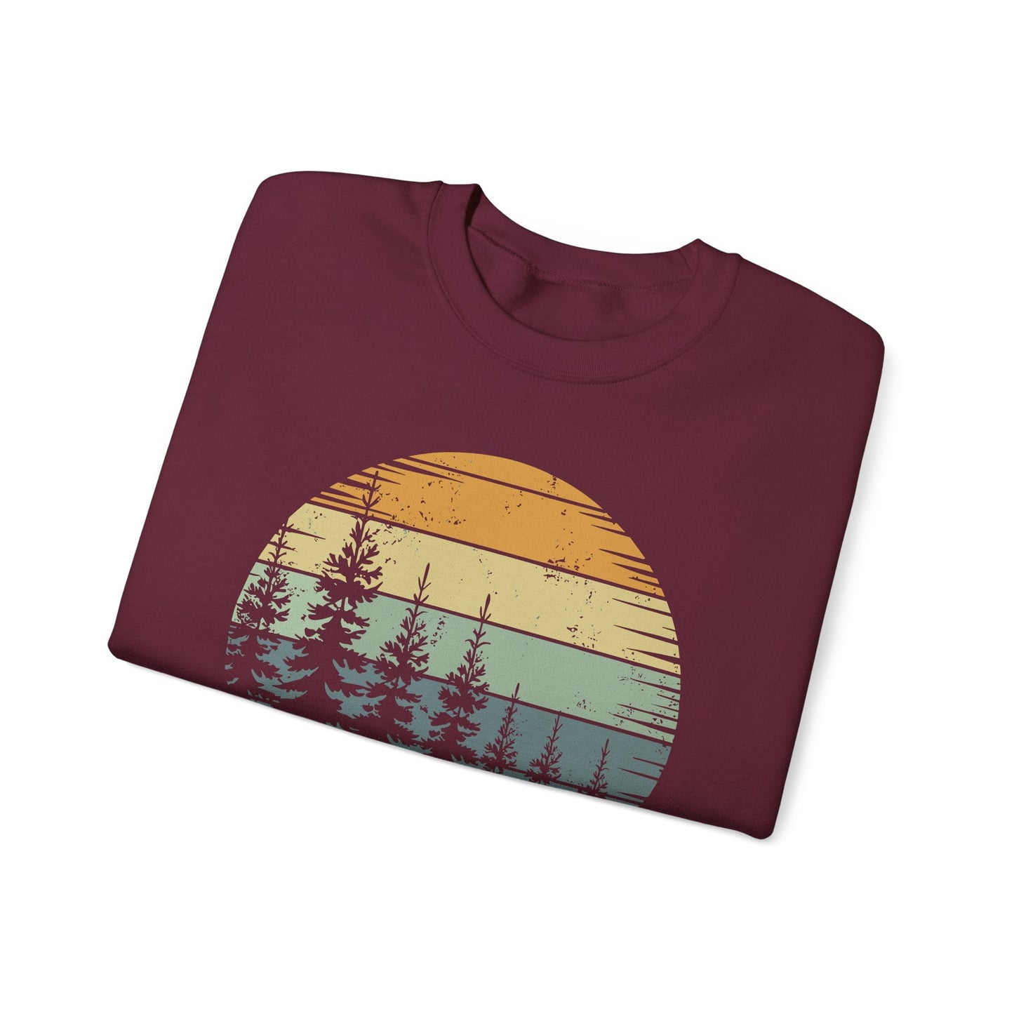 Retro Forest Trees Outdoors Nature Vintage Graphic Sweatshirt