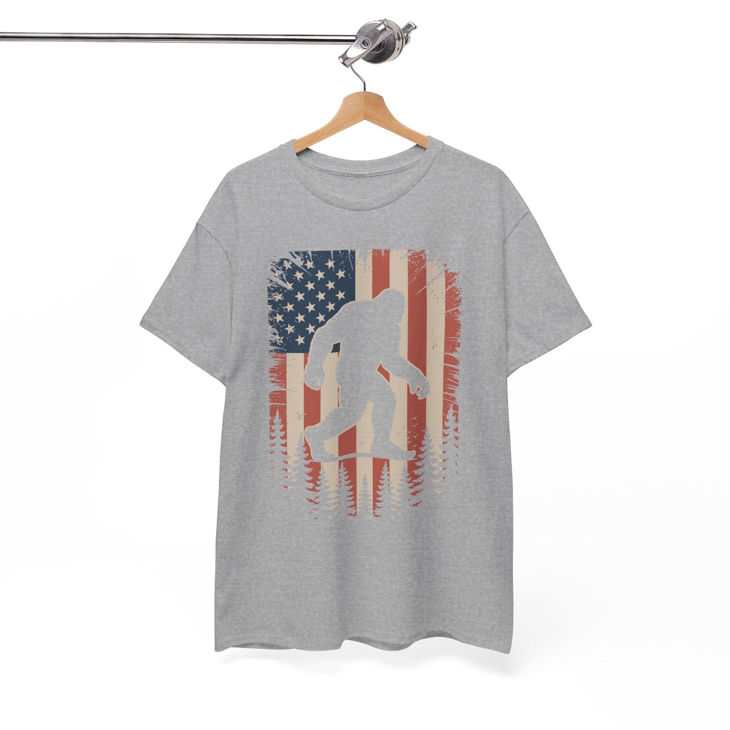 Bigfoot 4th of July Shirt American USA Flag Patriotic T-Shirt