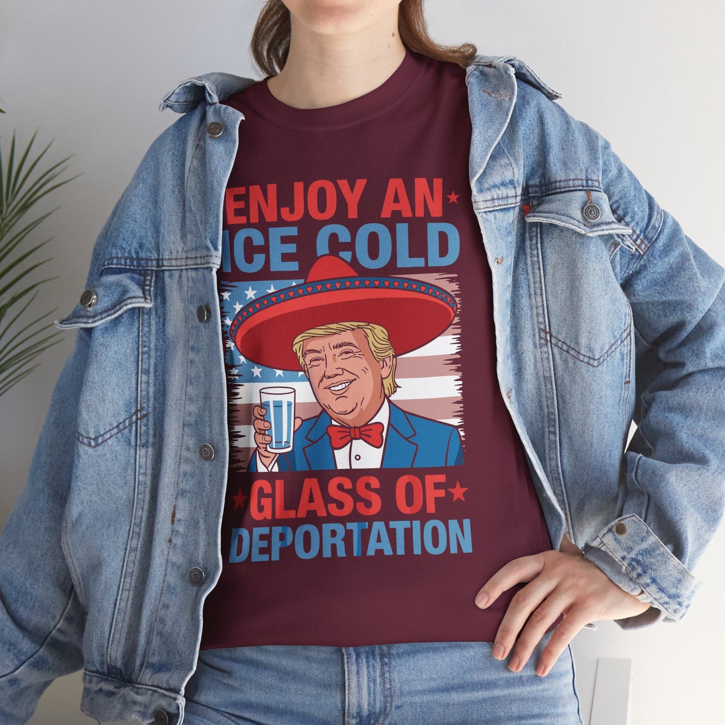 Funny Trump 4th of July Ice Cold Glass Of Deportation T-shirt