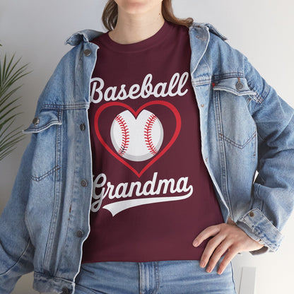 Baseball Grandma Shirt Women Baseball Heart Mothers Day T-Shirt