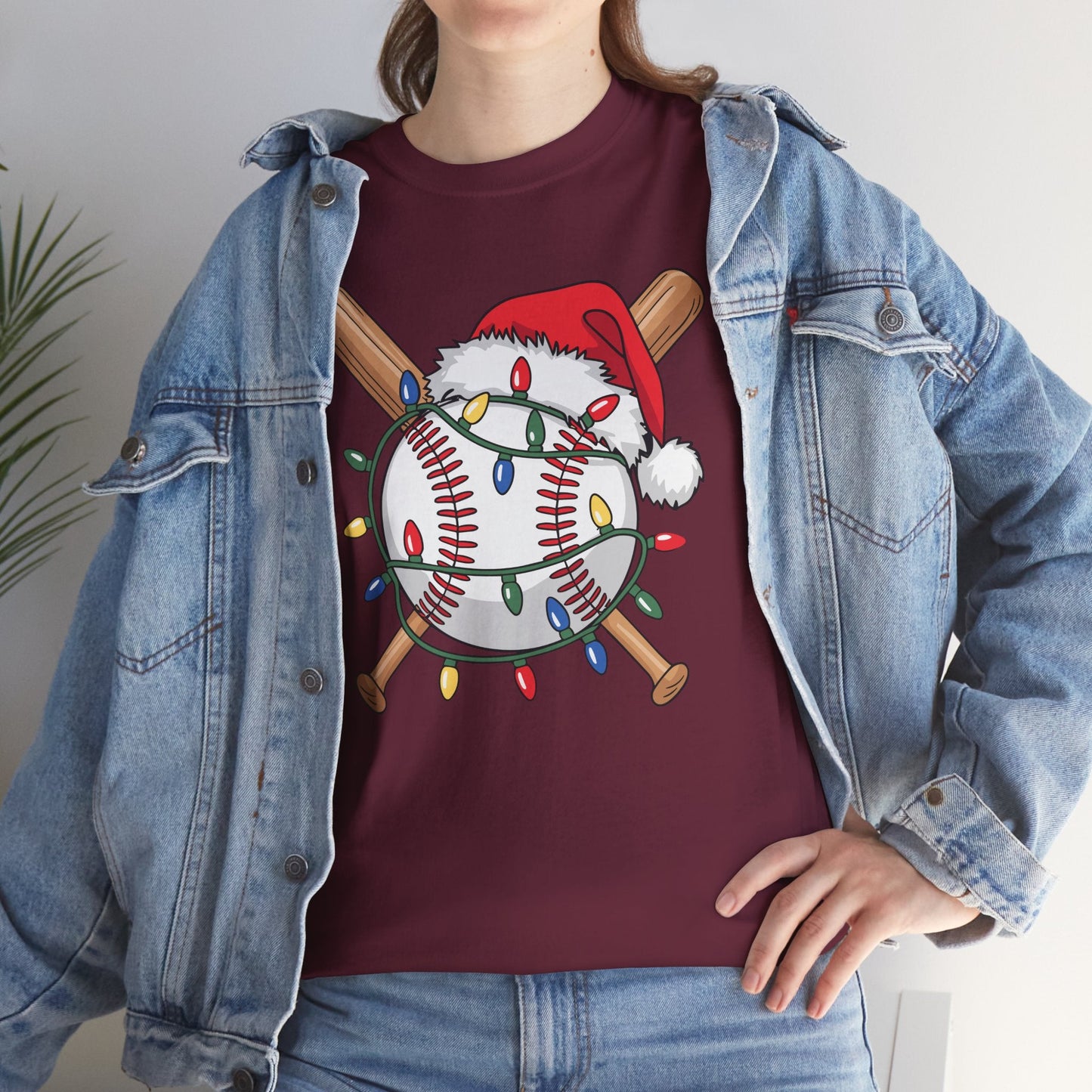 Santa Sports Design For Men Boys Christmas Baseball Player T-Shirt