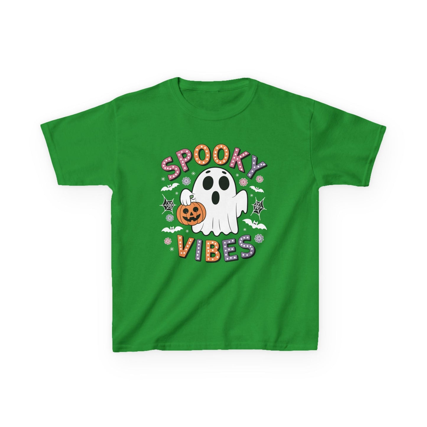 Spooky Vibes Ghost Retro Groovy Halloween Kids T-Shirt