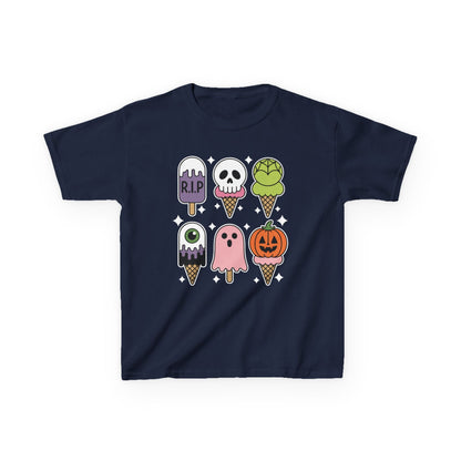Horror Movie Summer Popsicle Halloween Ice Cream Summer-ween T-Shirt For Kids