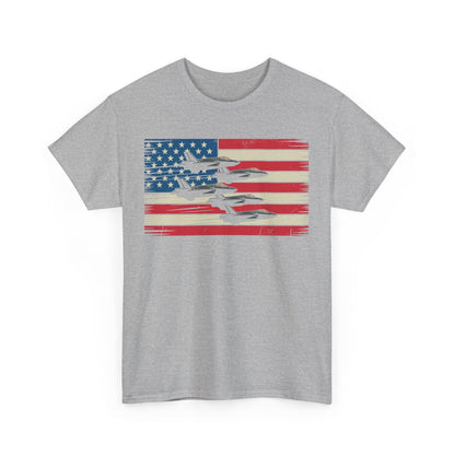 Vintage American Flag USA Fighter Jets 4th of July Patriotic T-Shirt