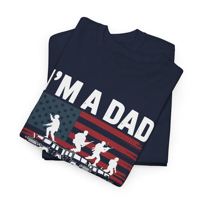 I'm A Dad Papa And Veteran Funny Retro Dad Papa Grandpa T-Shirt