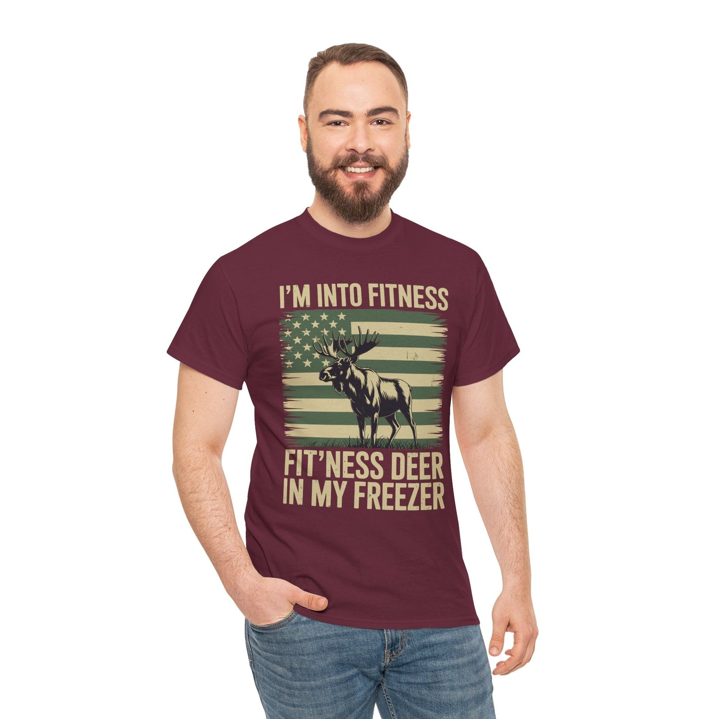 Hunting Im Into Fitness Fit Ness Deer Freezer Men Women T-Shirt