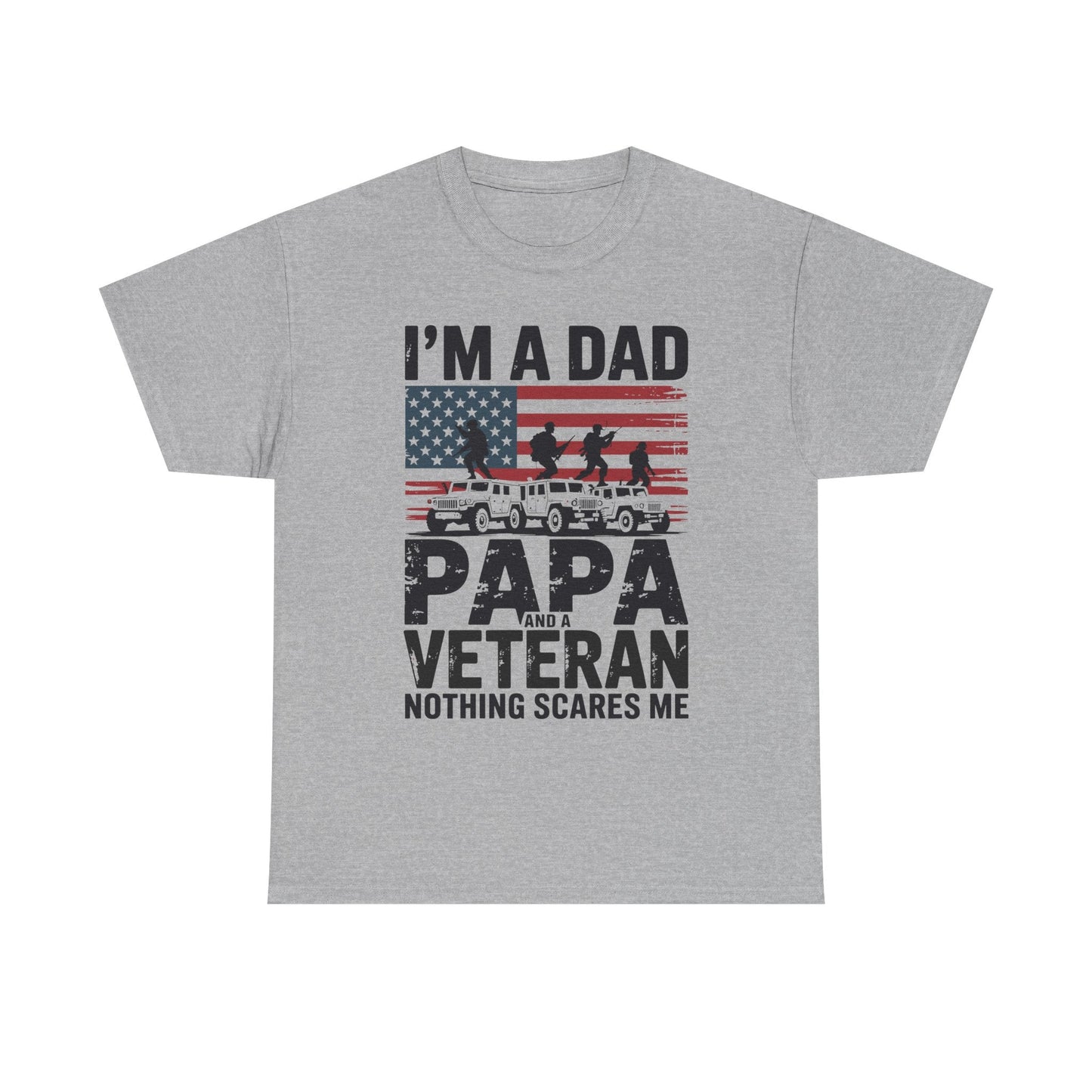 I'm A Dad Papa And Veteran Funny Retro Dad Papa Grandpa T-Shirt