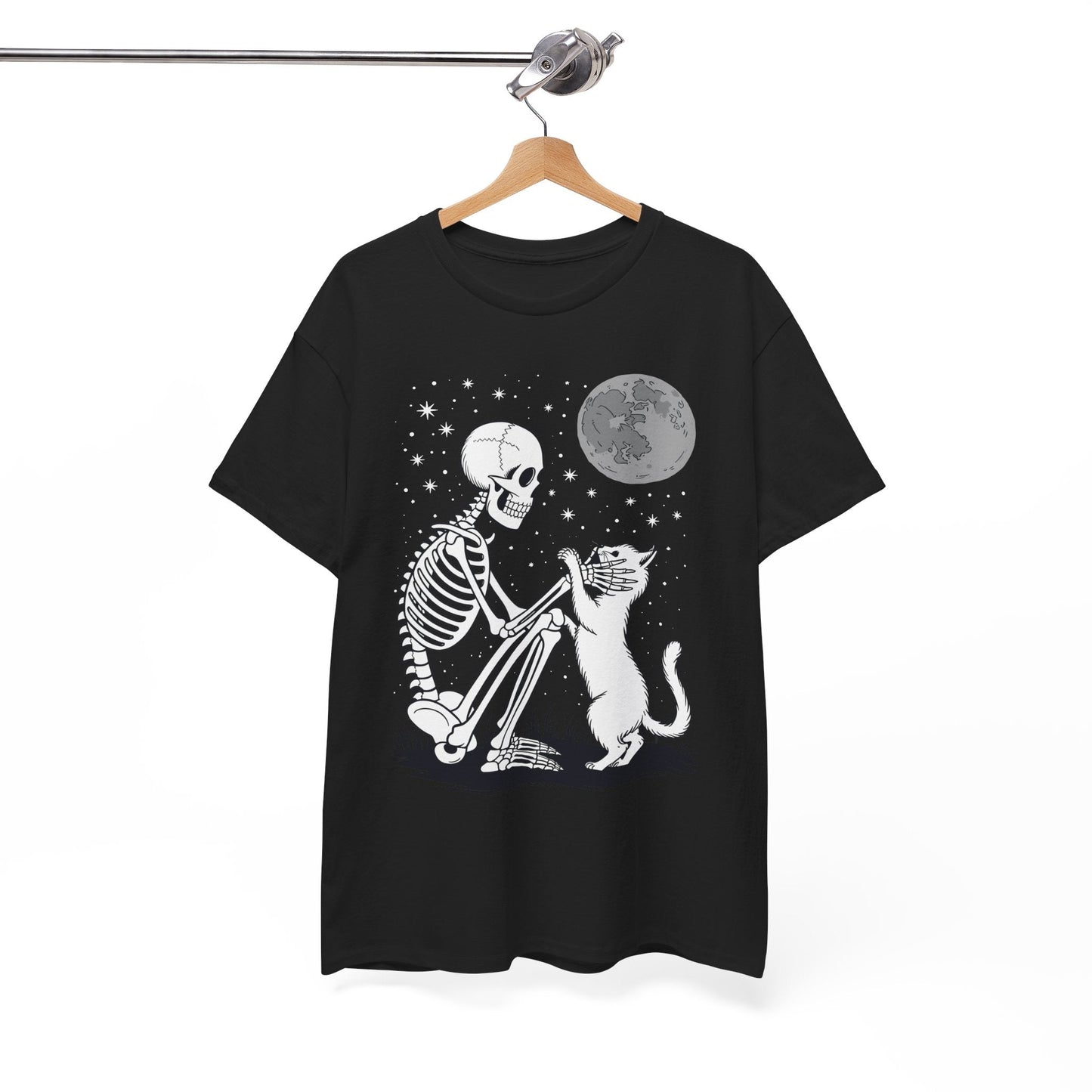 Skeleton Cat Skull Kitty Cute Goth Halloween Men Women T-Shirt