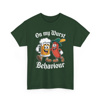 Oktoberfest On My Wurst Behaviour German Beer Sausage Adults T-Shirt