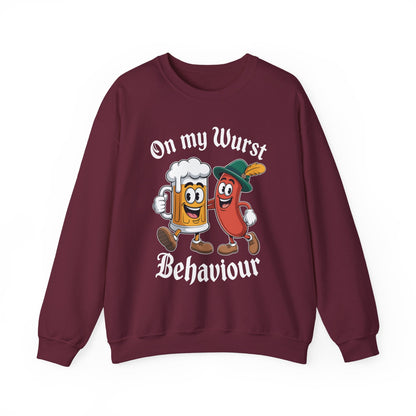 Oktoberfest On My Wurst Behaviour German Beer Sausage Adults Sweatshirt