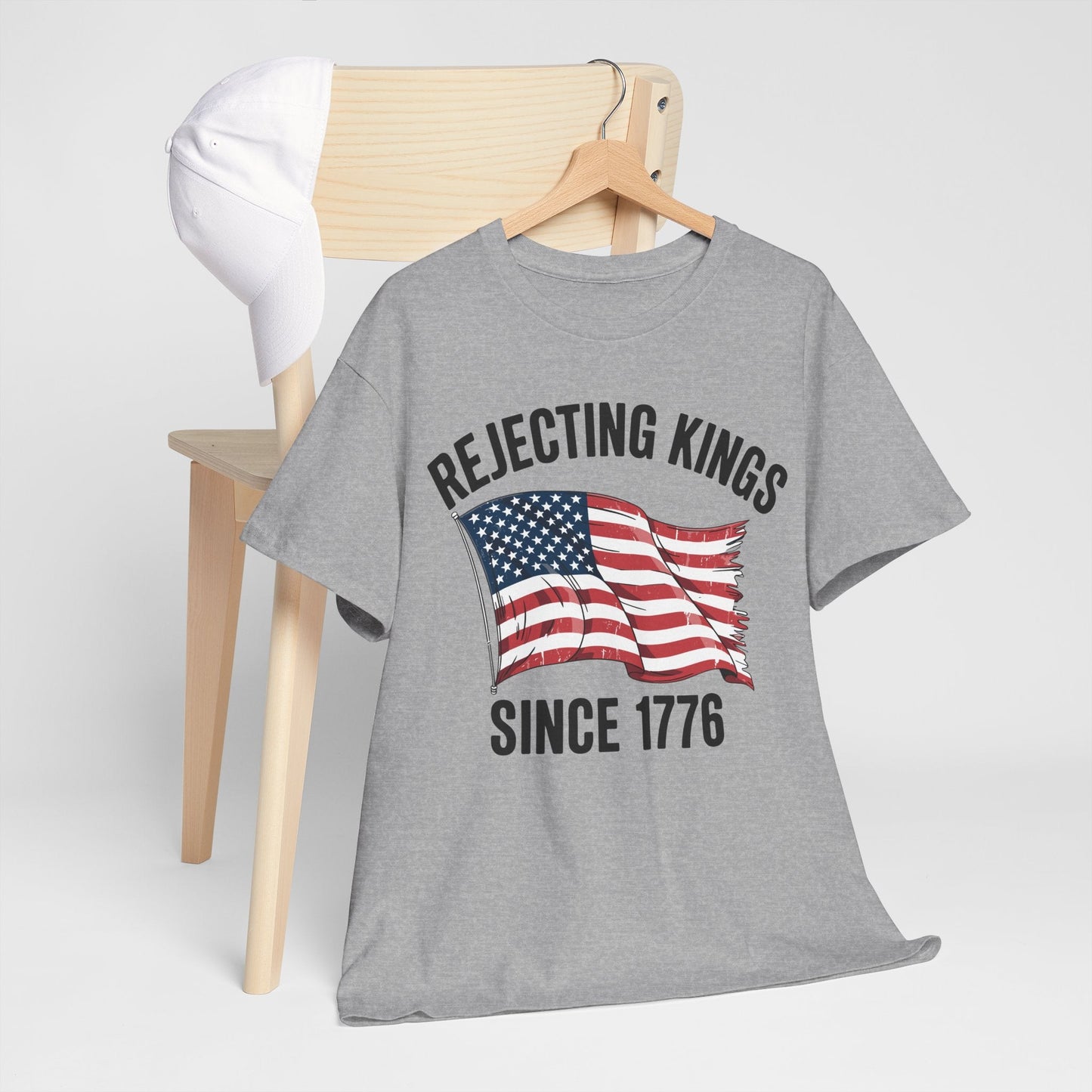 Rejecting Kings Since 1776 Patriotic USA Flag 4th Of July T-Shirt