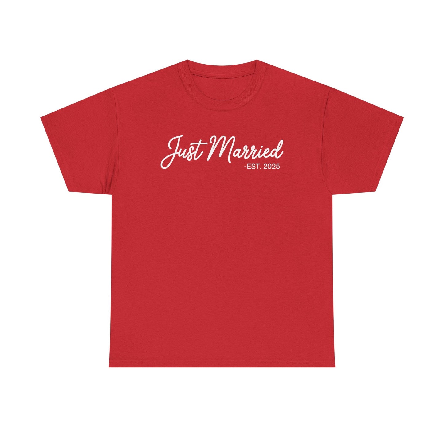 Just Married 2025 Honeymoon Wedding Couples Fiancee T-Shirt