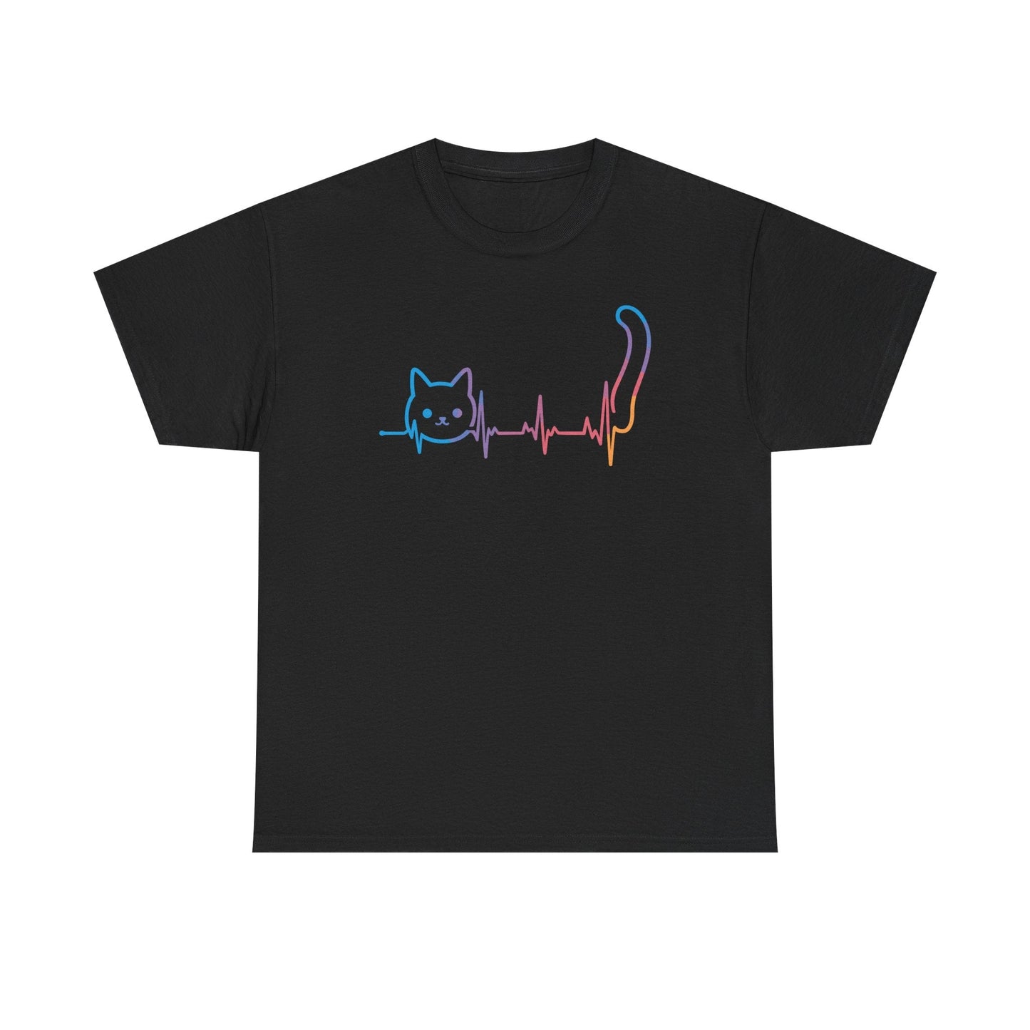 Heartbeat Cat Lover Animal Silhouette Cute Cat T-Shirt