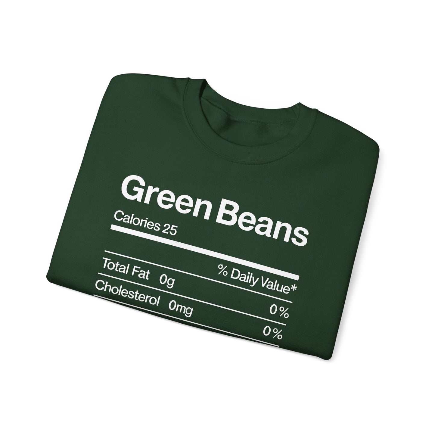 Green Beans Nutrition Facts Funny Thanksgiving Christmas Sweatshirt