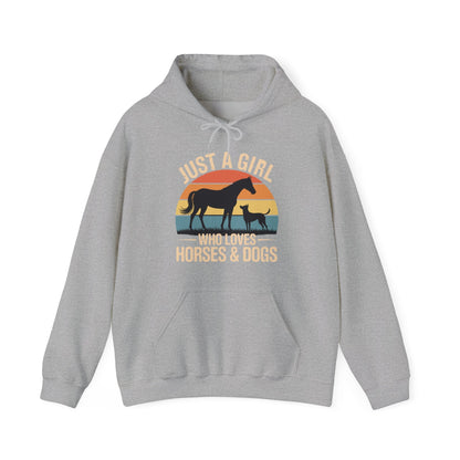 Just A Girl Who Loves Horses and Dogs Women Girls Hoodie
