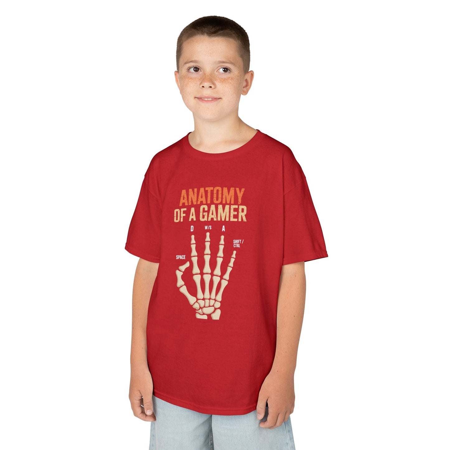 Funny Anatomy Of A Gamer Skeleton Hand Boys Kids Teens T-Shirt